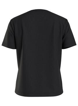T-Shirt Tommy Jeans Serif Preto para Mulher