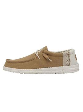 Sapatos Hey Dude Wally Linen Camel para Homem