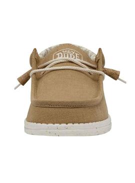 Sapatos Hey Dude Wally Linen Camel para Homem