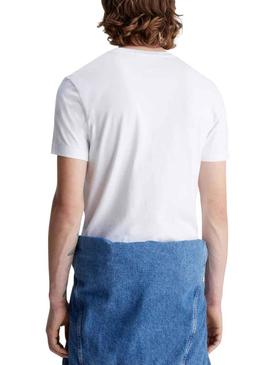T-Shirt Calvin Klein Logo Slim Branco para Homem