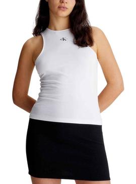 T-Shirt Calvin Klein Racer Branco para Mulher