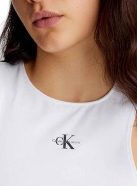 T-Shirt Calvin Klein Racer Branco para Mulher