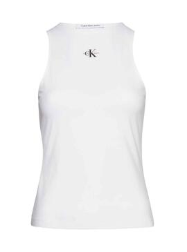 T-Shirt Calvin Klein Racer Branco para Mulher