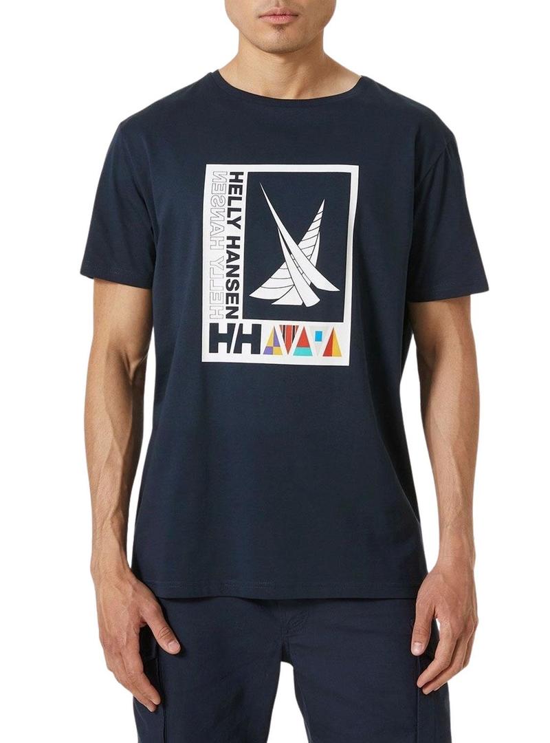 T-Shirt Helly Hansen Shoreline Azul Marinho para Homem