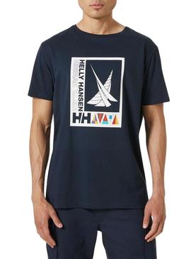 T-Shirt Helly Hansen Shoreline Azul Marinho para Homem