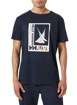 T-Shirt Helly Hansen Shoreline Azul Marinho para Homem