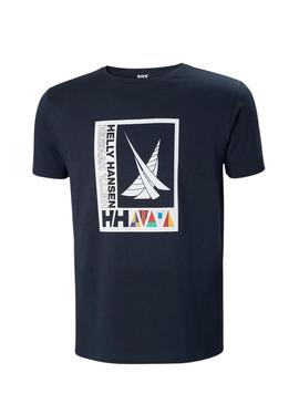 T-Shirt Helly Hansen Shoreline Azul Marinho para Homem