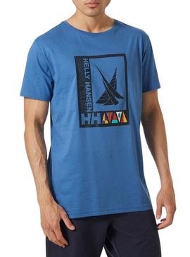 T-Shirt Helly Hansen Shoreline Azul para Homem