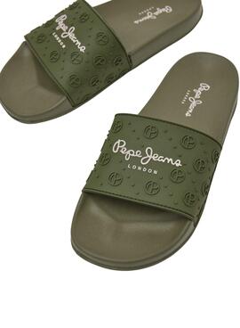 Flip flops Pepe Jeans Slider Plain Verde para Mulher