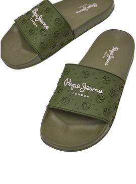 Flip flops Pepe Jeans Slider Plain Verde para Mulher