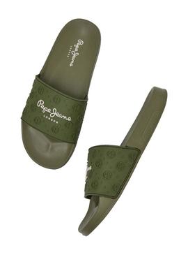 Flip flops Pepe Jeans Slider Plain Verde para Mulher