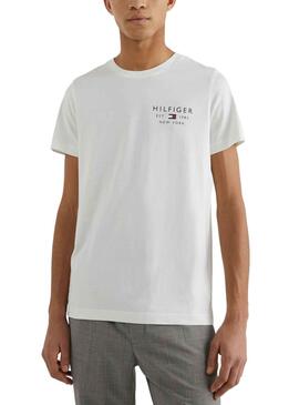 T-Shirt Tommy Hilfiger Small Logo Branco Homem