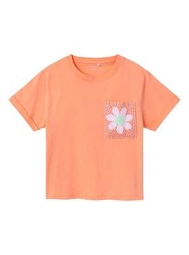 T-Shirt Name It Fidda Laranja para Menina