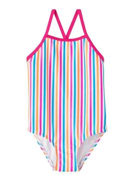 Swimsuit Nome Vem Listras para Menina