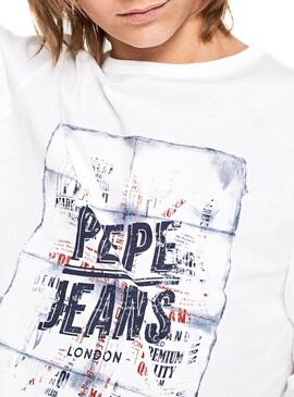 T-Shirt Pepe Jeans Cesar Blanco Menino