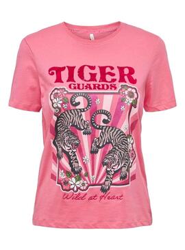 T-Shirt Only Lenni Rosa para Mulher