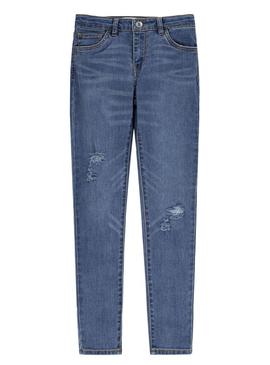 Calças Jeans Levis 710 Super Skinny Azul Menina