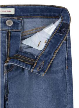 Calças Jeans Levis 710 Super Skinny Azul Menina