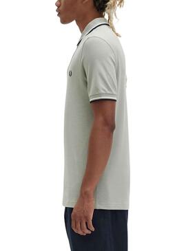 Polo Fred Perry Twin Tipped Cinza para Homem