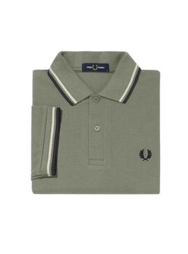 Polo Fred Perry Twin Tipped Cinza para Homem