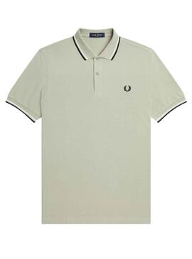 Polo Fred Perry Twin Tipped Cinza para Homem