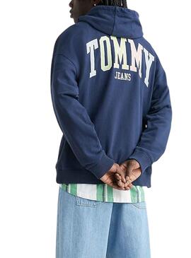 Sweat Tommy Jeans Ovz College Azul Marinho Homem