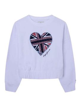 Sweat Pepe Jeans Joy Branco para Menina