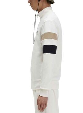 Sweat Fred Perry Tipped Branco para Homem