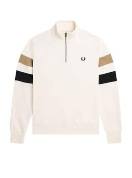 Sweat Fred Perry Tipped Branco para Homem