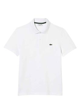 Polo Lacoste Bord Branco para Homem