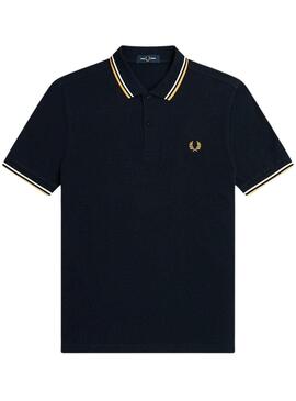 Polo Fred Perry Twin Tipped Azul Marinho para Homem