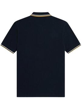 Polo Fred Perry Twin Tipped Azul Marinho para Homem