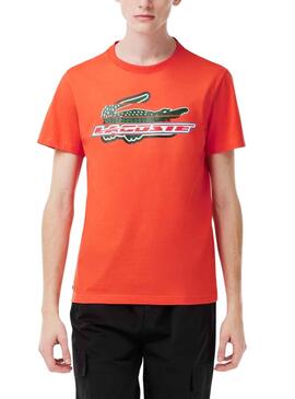 T-Shirt Lacoste Sport Laranja para Homem