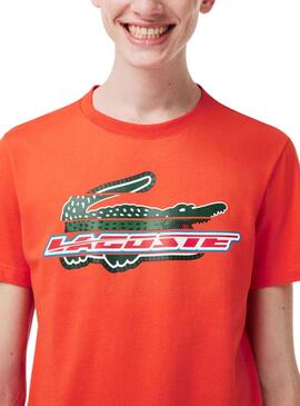 T-Shirt Lacoste Sport Laranja para Homem