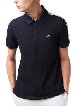 Polo Lacoste Bandas Azul Marinho para Homem