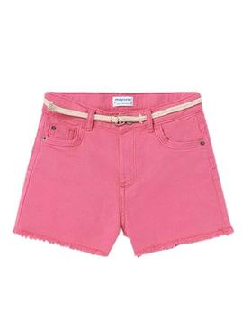 Short Mayoral Sarga Basic Rosa para Menina