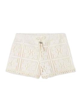 Short Mayoral Knitted Crochet Bege para Menina