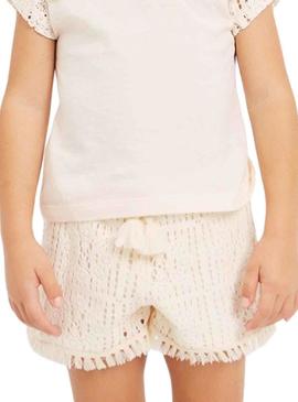 Short Mayoral Knitted Crochet Bege para Menina