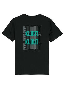 T-Shirt Klout Graphic Preto e Azul Turquesa