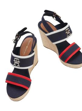 Sandálias Tommy Hilfiger Contrast Azul Marinho Mulher