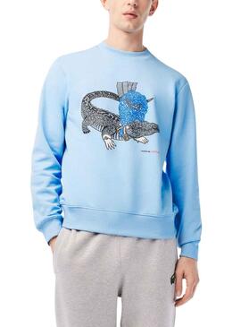 Sweat Lacoste Netflix Bridgerton Azul Claro