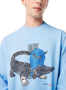 Sweat Lacoste Netflix Bridgerton Azul Claro