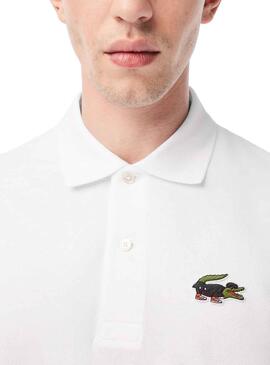 Polo Lacoste Netflix Lupin Branco para Homem