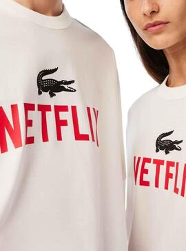 T-Shirt Lacoste Netflix Branco Mulher e Homem