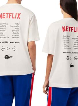 T-Shirt Lacoste Netflix Branco Mulher e Homem