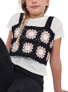 Set Top Crochê e T-Shirt Mayoral Preto para Menina