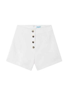 Short Mayoral Crepe Branco para Menina