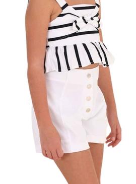 Short Mayoral Crepe Branco para Menina