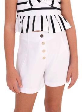 Short Mayoral Crepe Branco para Menina