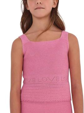 Set Mayoral Tricot Rosa para Menina